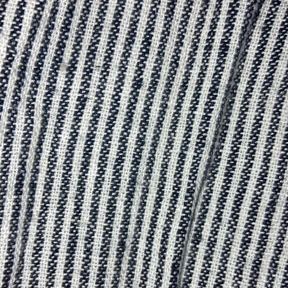 Max Studio Size Small Black White Striped High Waisted Belted Linen Blend Pants - Picture 3 of 4